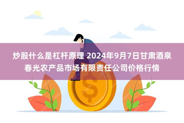 炒股什么是杠杆原理 2024年9月7日甘肃酒泉春光农产品市场