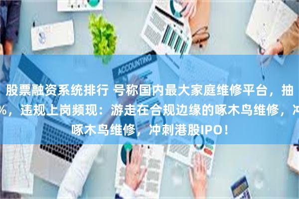 股票融资系统排行 号称国内最大家庭维修平台，抽佣率高达37%